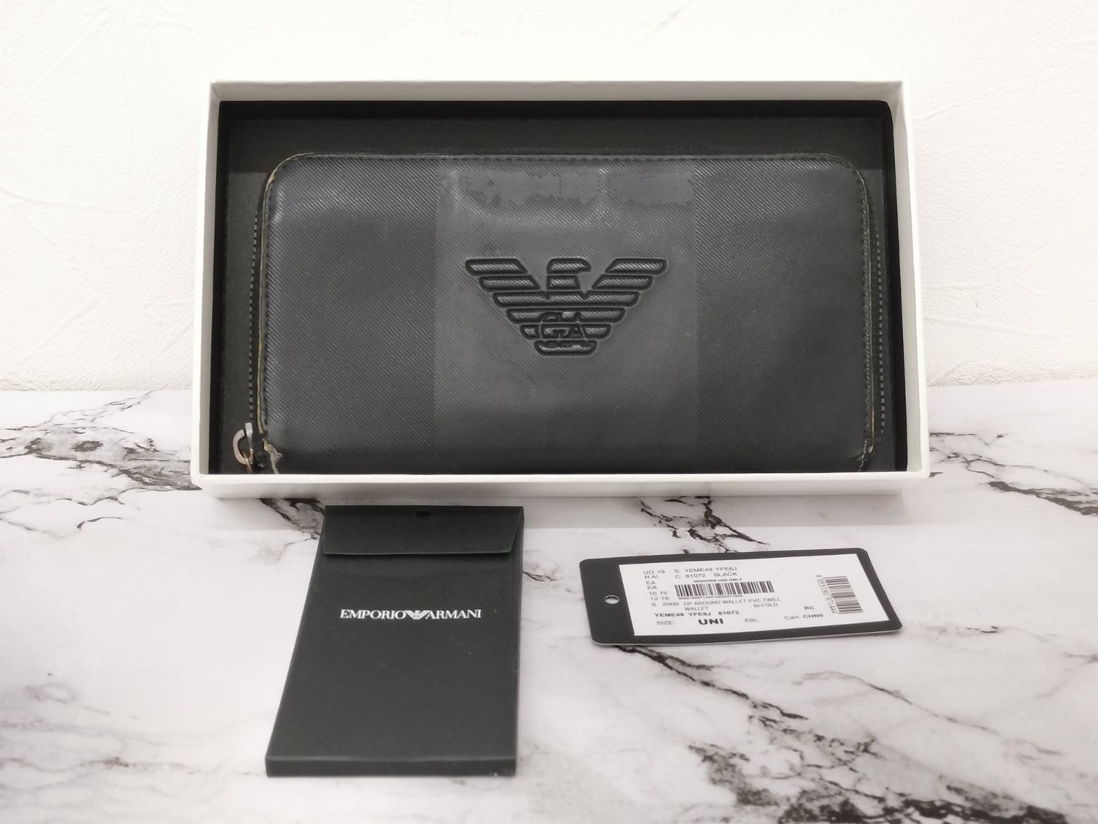 EMPORIO ARMANI エンポリオアルマーニ 総柄 長財布 ラウンド 箱付 エンポリオアルマーニ EMPORIO ARMANI 財布 長財布 ラウンド