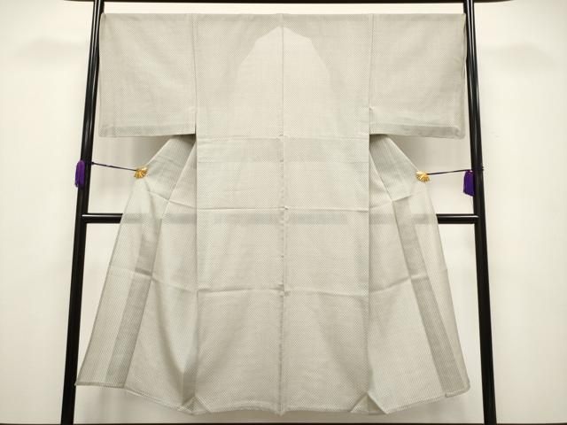 平和屋本店 上 夏物 男性 本場大島紬 夏大島 白大島 菱繋ぎ 青磁鼠色地 ♥ CYAA3639s5