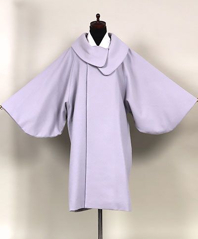 eha3310 カシミヤ混 ロール衿 和装用 ロングコート ラベンダー