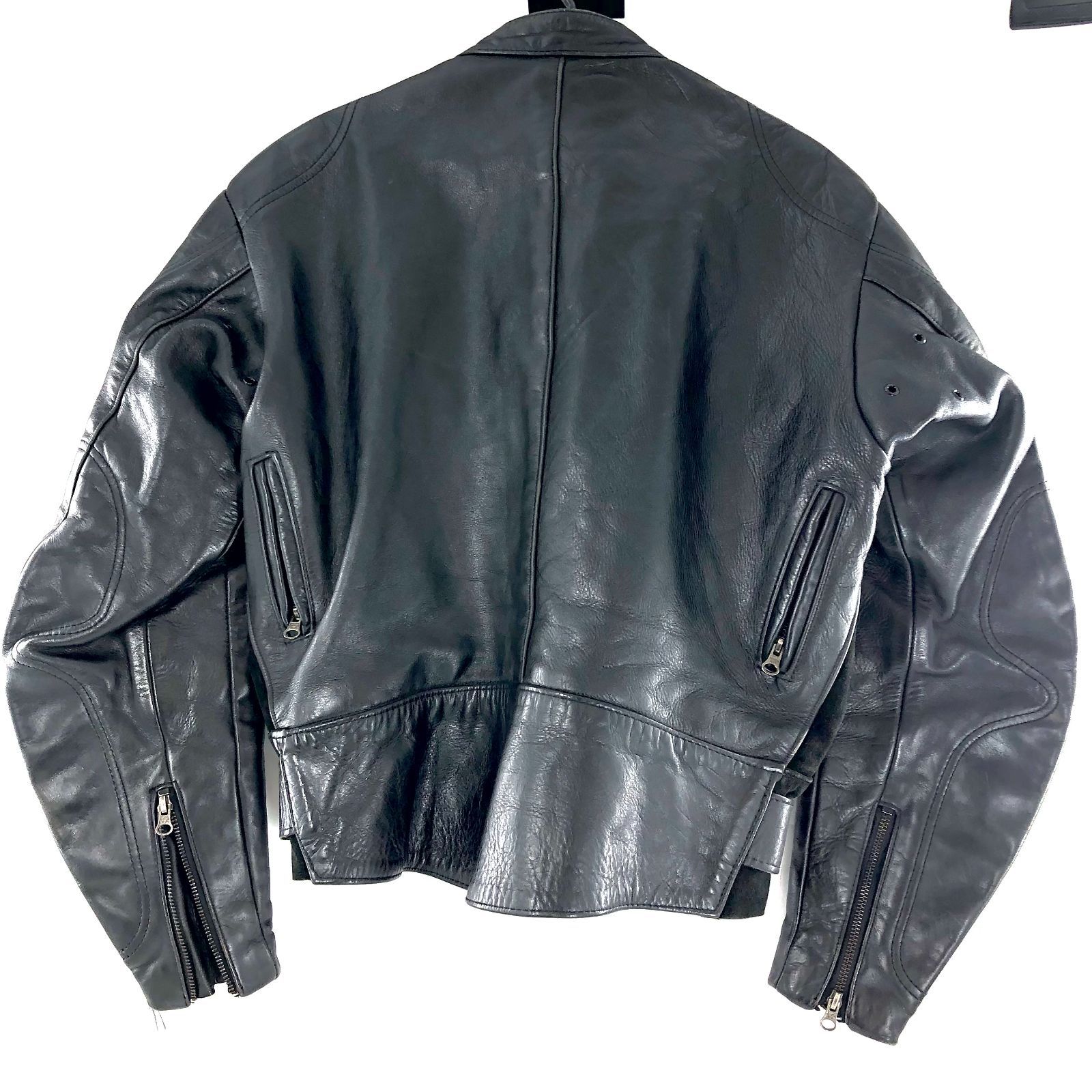 【ほたいる】VANSON レザージャケット ブラック グレー 40サイズ VANSON バンソン MODEL B シングル ライダース ブラック