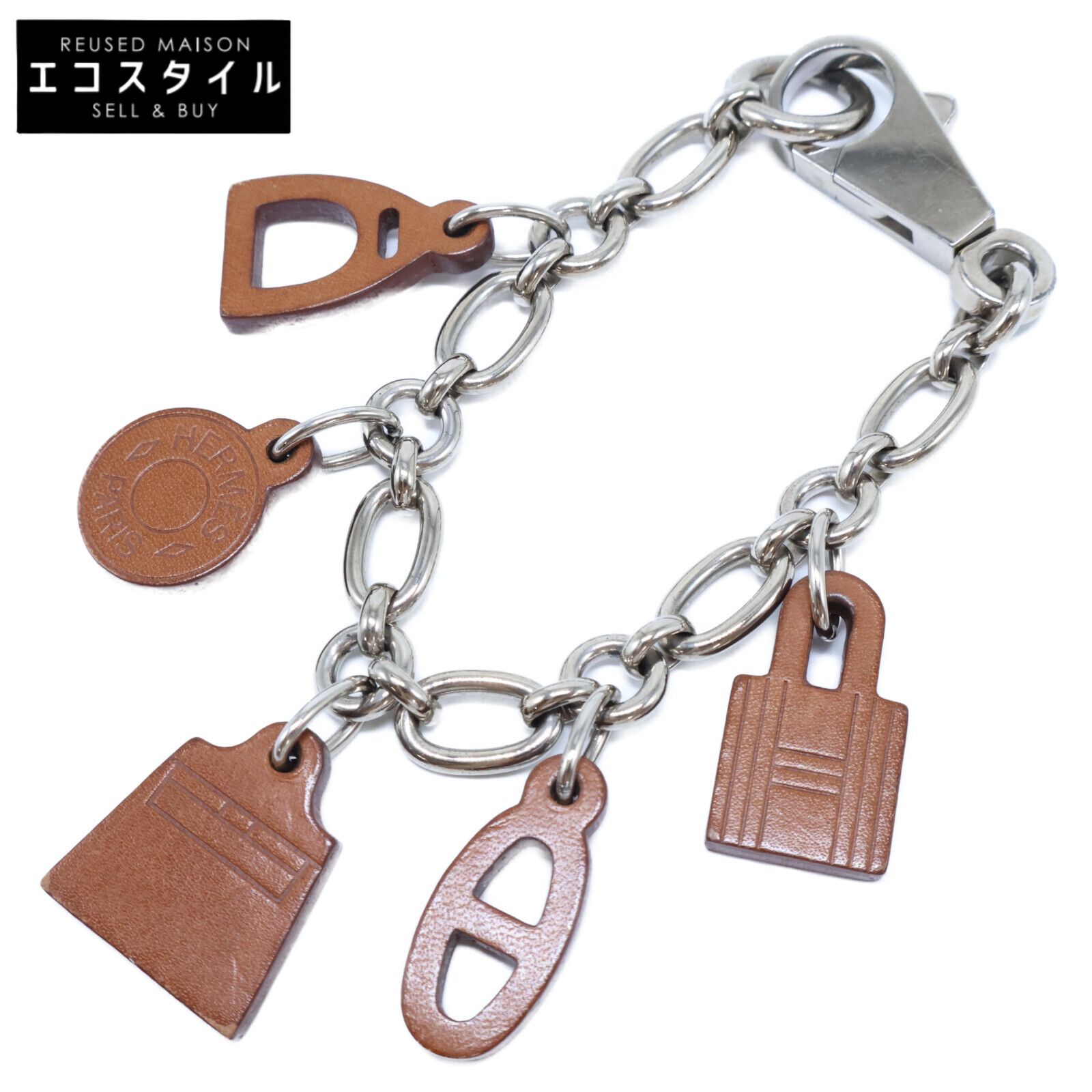 HERMES エルメス アミュレット5 レザーアイコン M刻印 メタルチェーン バッグ