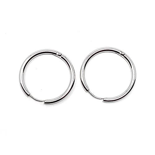 シルバー 22mm 【S.W.P】22mm（外径）フープピアス サージカル ステンレス 男女兼用 金属アレルギー対応 シンプル ピアス レディース メンズ アクセサリー シルバー hpi-165