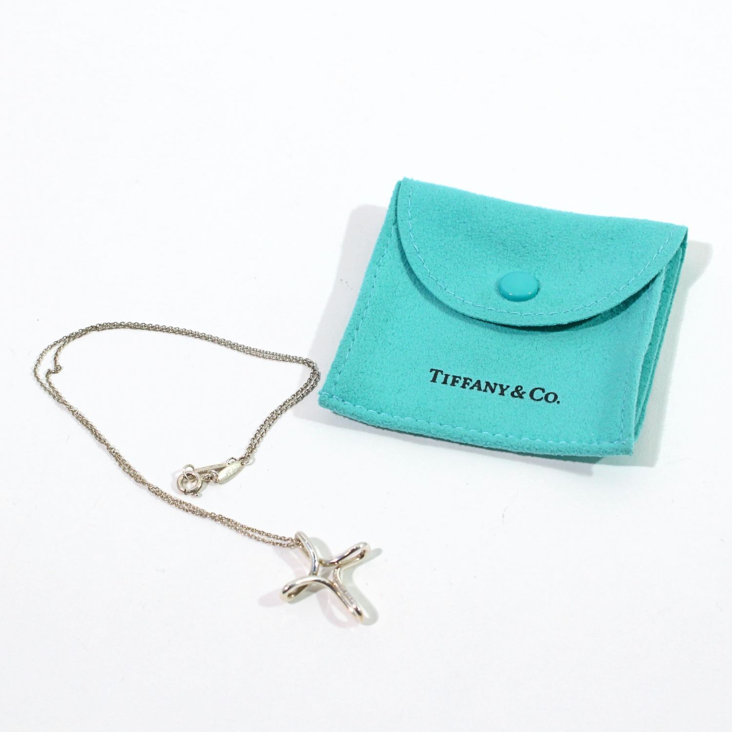 【中古】 Tiffany ＆ Co. ティファニー  ネックレス・ペンダント   インフィニティクロスネックレス シルバー 3.2g 40cm 1222 