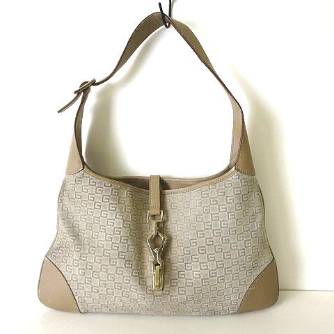 グッチ GUCCI バッグ ワンショルダーバッグ エンボス GG柄 ジャッキー カンデンスキー スエード レザー グレージュ ベージュ