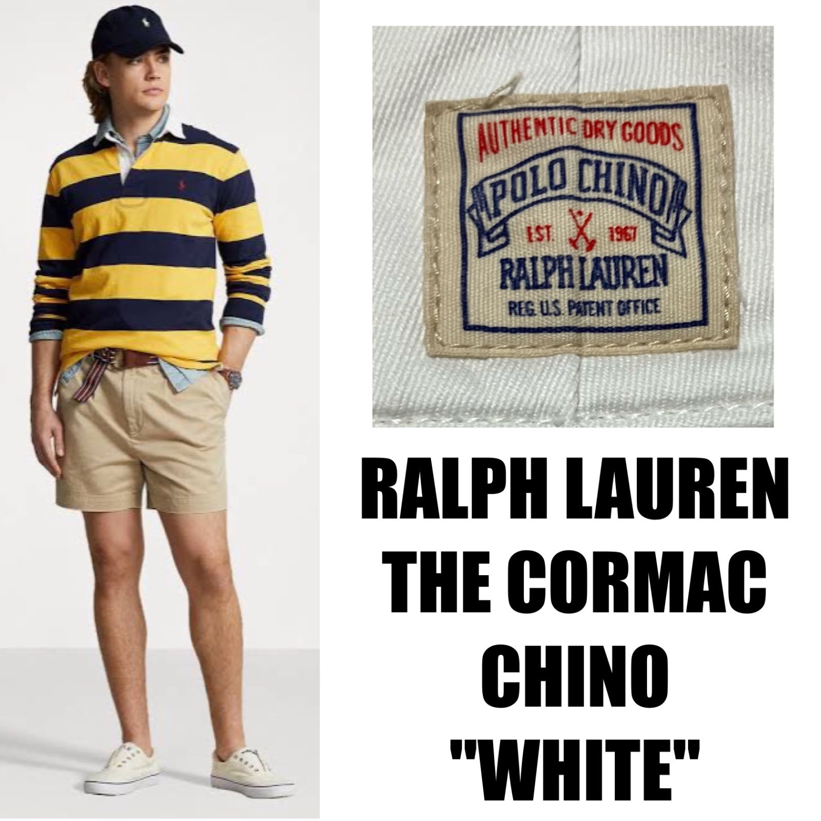 Ralph Lauren THE CORMAC CHINO RELAXED FIT ショートパンツ ホワイト W32