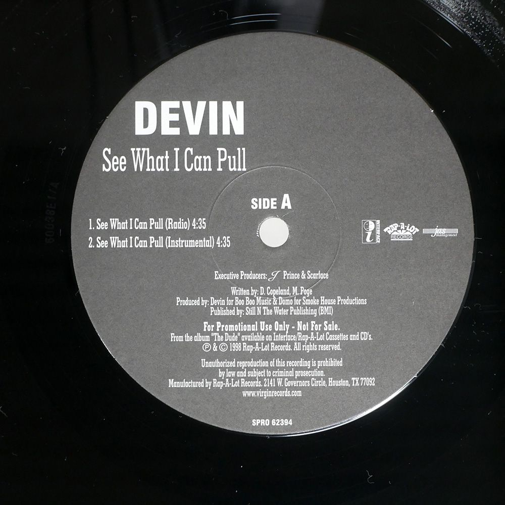 US盤 DEVIN THE DUDE/SEE WHAT I CAN PULL / GEORGY/RAP-A-LOT