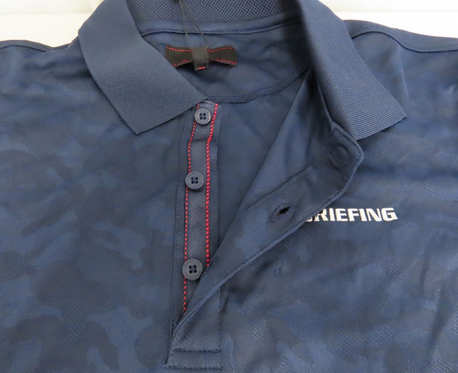 【美品】BRIEFING ブリーフィング 半袖ポロシャツ Mサイズ ネイビー柄 BRIEFING ブリーフィング 半袖ポロシャツ カモフラージュ柄
