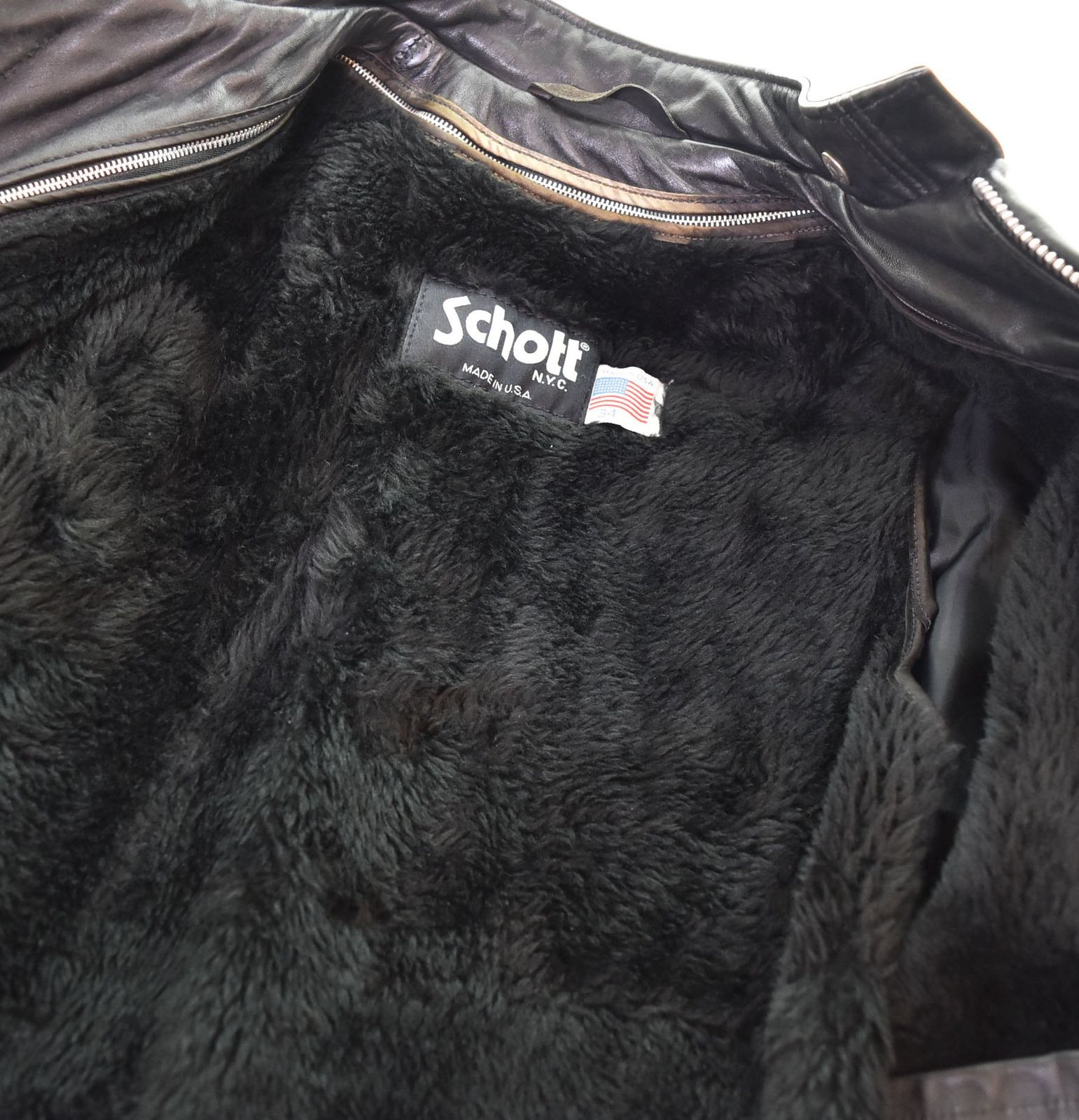 ショット SCHOTT 90s USA製 641 裏ライナー付き取り外し可 シングル 