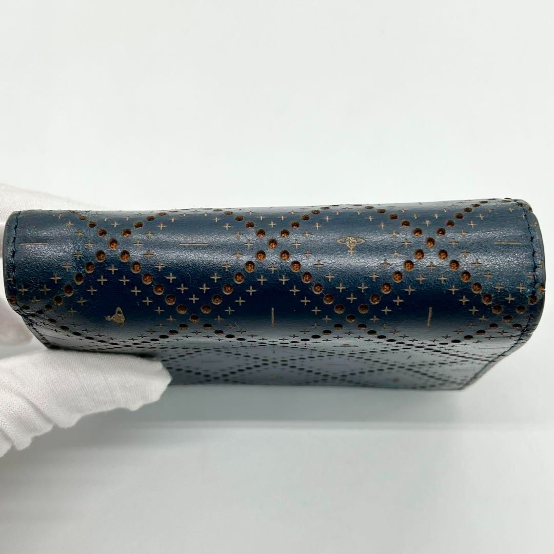 ✨️良品✨️Vivienne 3つ折り がま口財布 パンチング バイカラー 