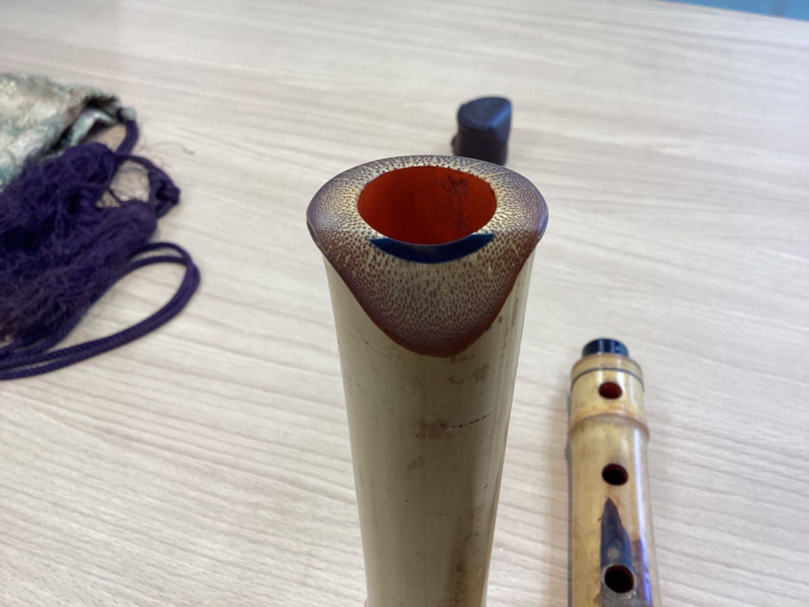 尺八 林山 銘 1.9尺 歌口銀縁 藤巻 銀三線 琴古流 和楽器 笛 虚無僧 尺八 林山 銘 1.9尺 歌口銀縁 藤巻 銀三線 琴古流 和楽器 笛