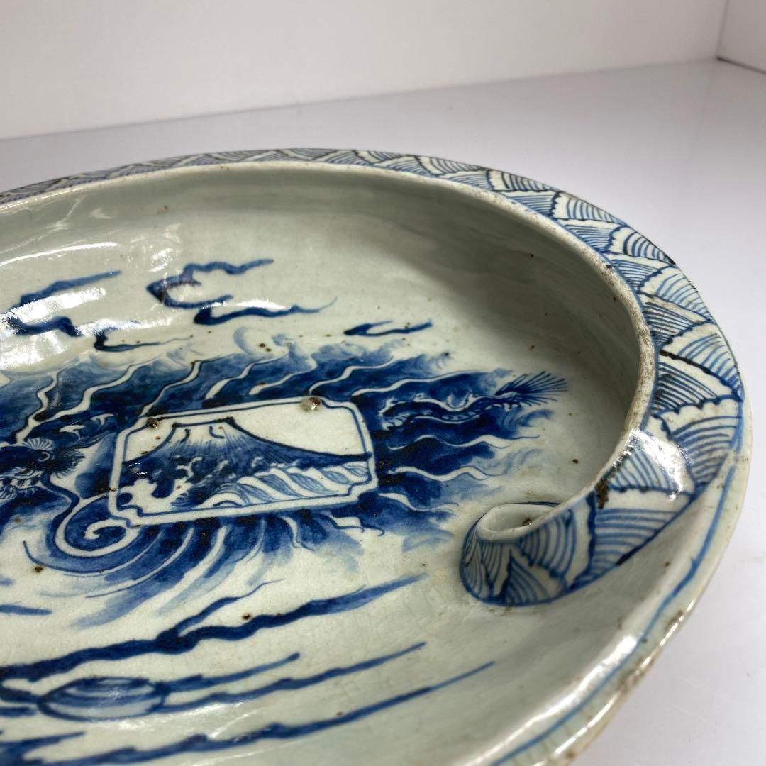 古伊万里 鮑形大皿 横幅約29.8㎝ 東Y6-0606①