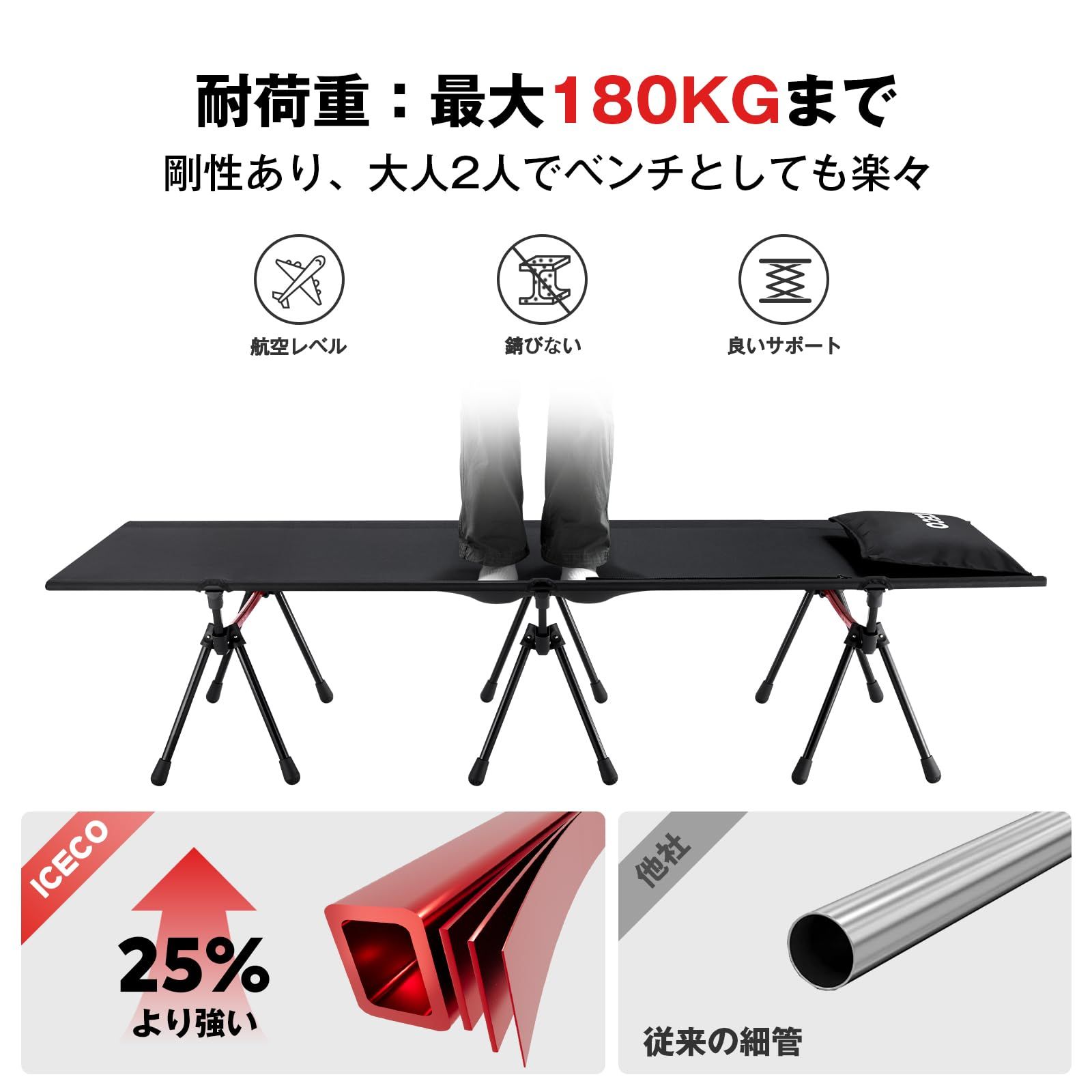2WAYコット ハイロー切替式 折りたたみベッド 未使用 簡易ベッド「2WAY 
