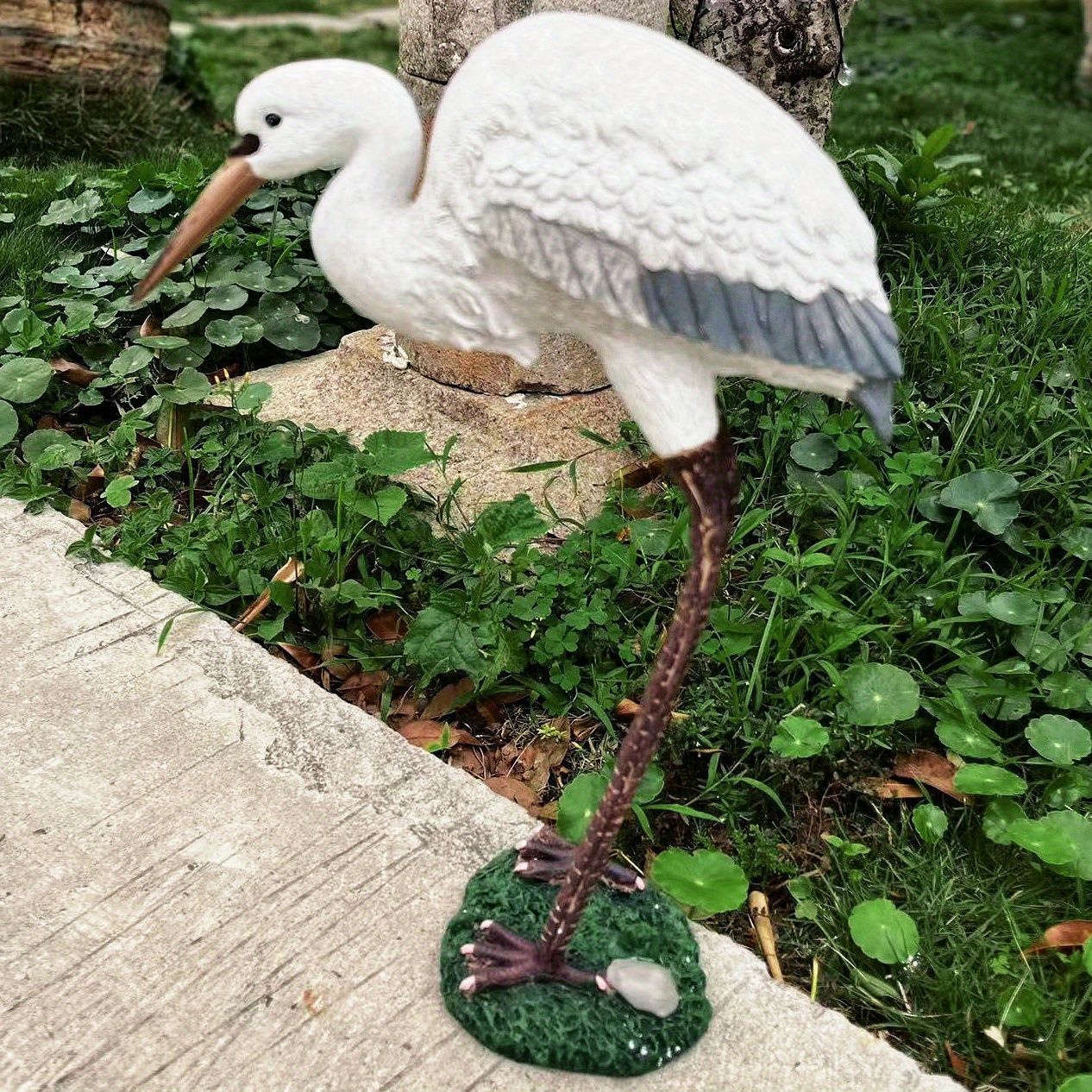 ガーデンオーナメント 置物 リアルな鶴 (Bタイプ) ミニチュア 置物