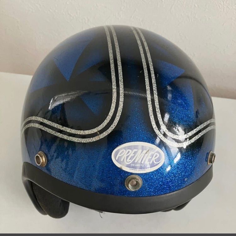 PREMIER☆ビンテージヘルメットM-Lサイズ フレーク ラメ 青