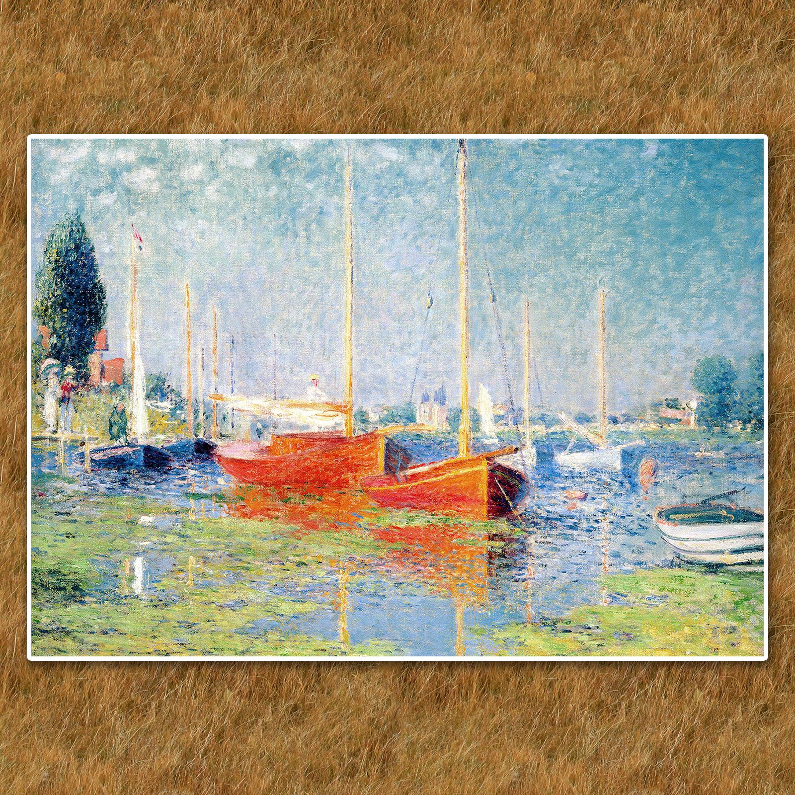 モネ『アルジャントゥイユの赤いボート〈02〉』複製画【額入り