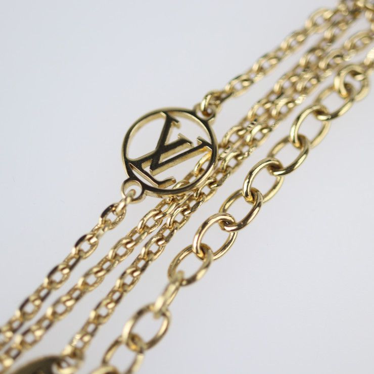 【極美品】ルイヴィトン ネックレス M68169 ラインストーン ゴールド LOUIS VUITTON ルイ ヴィトン ネックレス M68169 メタル ライン