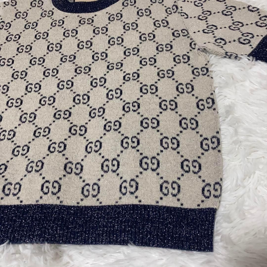 【極美品】GUCCI 半袖ニット GGラメ ジャカード 定価16万 極美品】GUCCI 半袖ニット GGラメ ジャカード 定価16万 - メルカリ