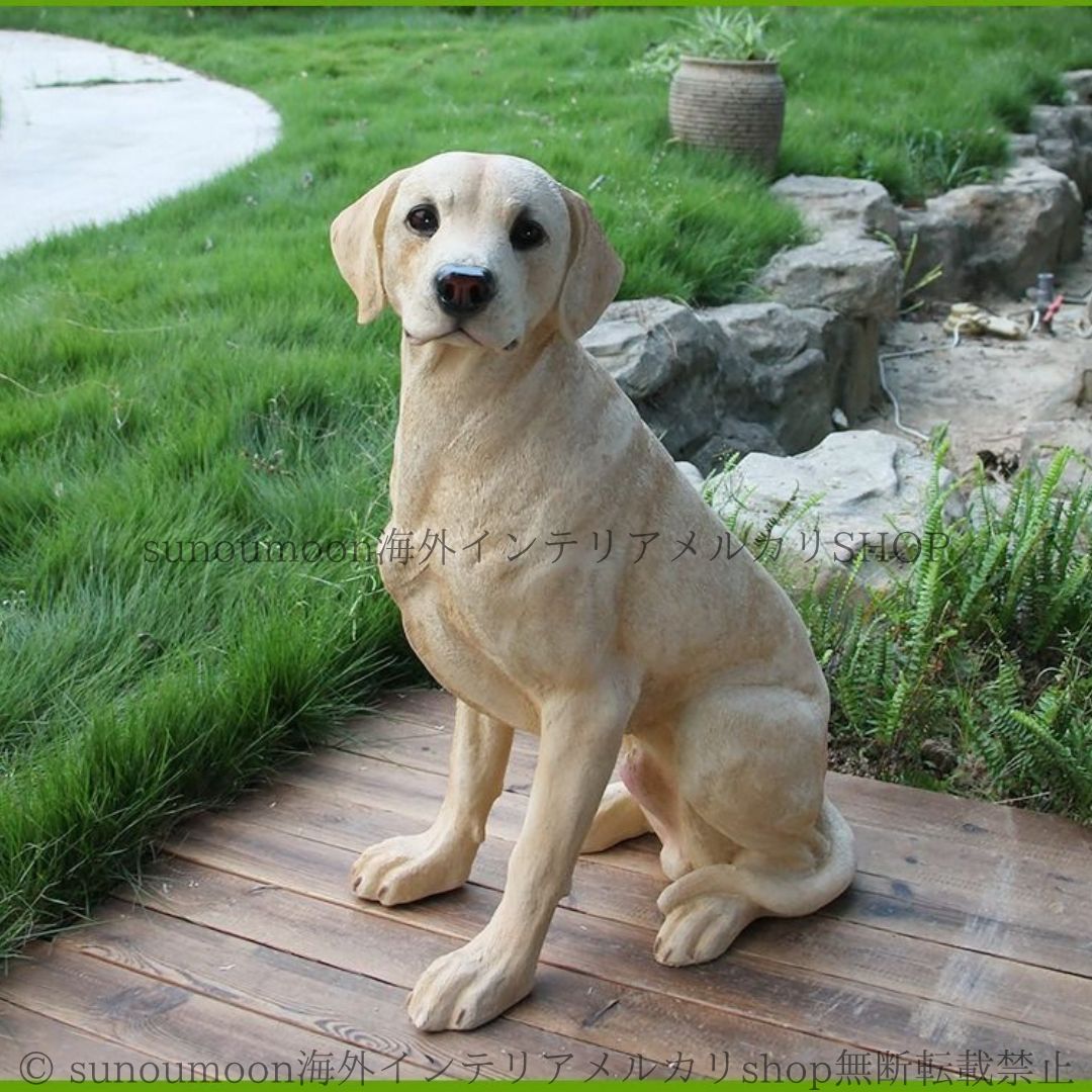 置物 オブジェ 犬 大型 リアル 屋外 樹脂 彫刻 ホームデコ 庭 屋外 屋内 直径73cm デコレーション インテリア アニマル ドッグ ラブラドール 大きい