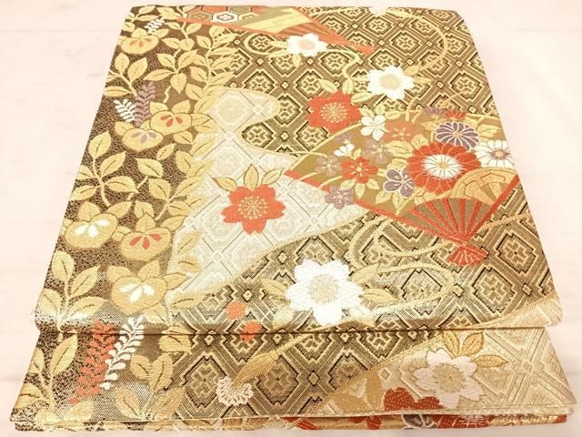 AAYA様 平和屋着物◎佐賀錦 六通柄袋帯 花鼓文 銀糸 正絹 逸品 AAAW8980yx