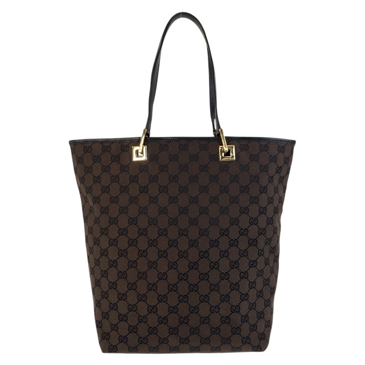 美品 GUCCI グッチ ブラウン ゴールド金具 GGキャンバス/レザー