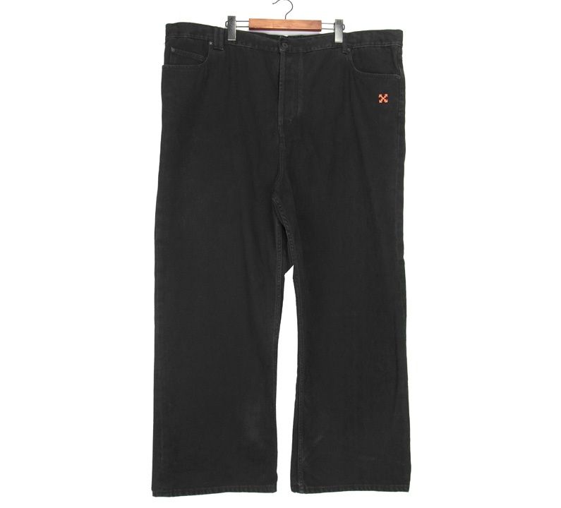 オフホワイト OFF WHITE 【 OMYA040F19E54024 】バイアス プリント オーバーサイズ デニム パンツ　w21948