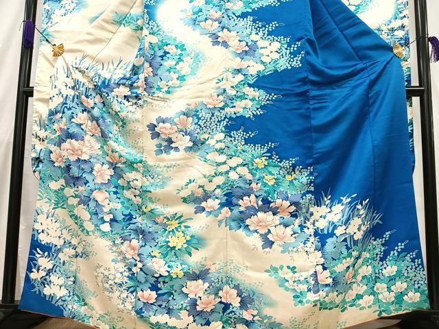 振袖フルセット豪華振袖 駒刺繍 道長枝花文 金銀彩 正絹 平和屋着物□豪華振袖 駒刺繍 花尽し 銀彩 正絹 逸品 AABA0445oa