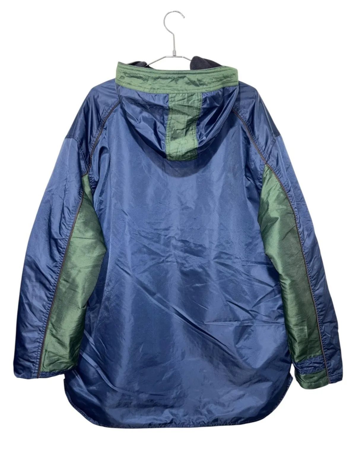 90s GUESS ANORAK XL NAVY ゲス 裏フリース アノラック ハーフジップ 