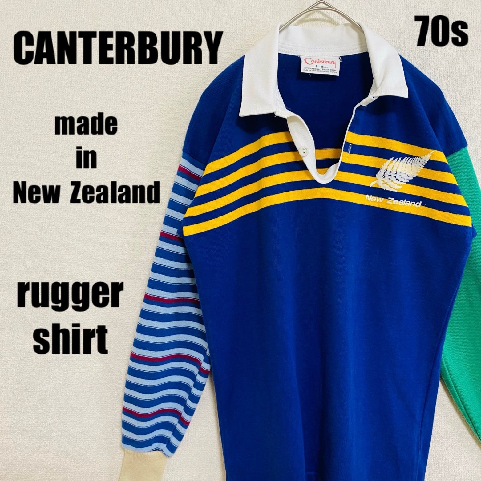 ニュージーランド製 CANTERBURY ラガー シャツ 長袖 ロゴ 刺繍 - ウェア