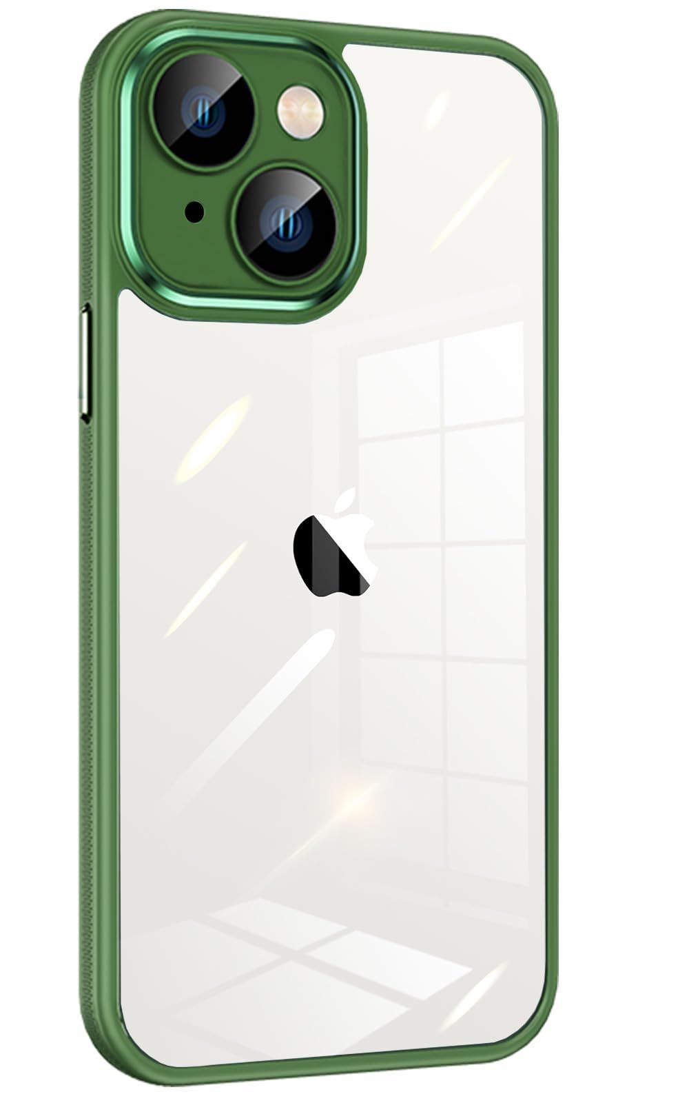 iPhone15ケース クリア シリコン耐衝撃Donocaoアイフォン15ケースカメラカバー付き ガラスフィルムレンズ保護 透明アクリル背面プレート 御洒落なメッキキー＆リング 指紋防止 黄変防止 防水防