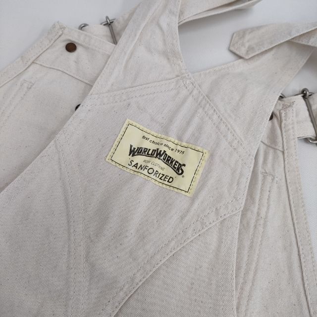 オーバーオール　ビックジョン　サロペット　ホワイト BIG JOHN World Workers Overall 日本製 サロペット デニム