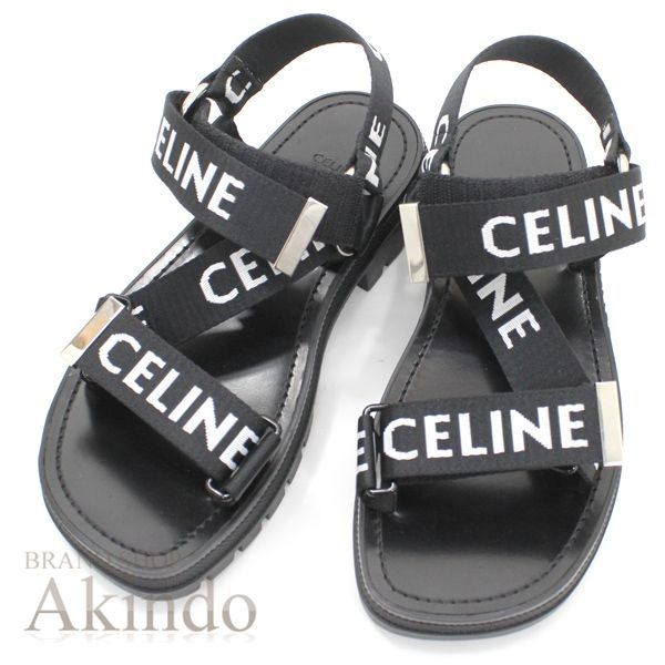 セリーヌ CELINE レオ ストラッピー サンダル 黒 ブラック 37 サイズ37 レディース サマー 夏 スポーツ プレゼント ギフト ブランド