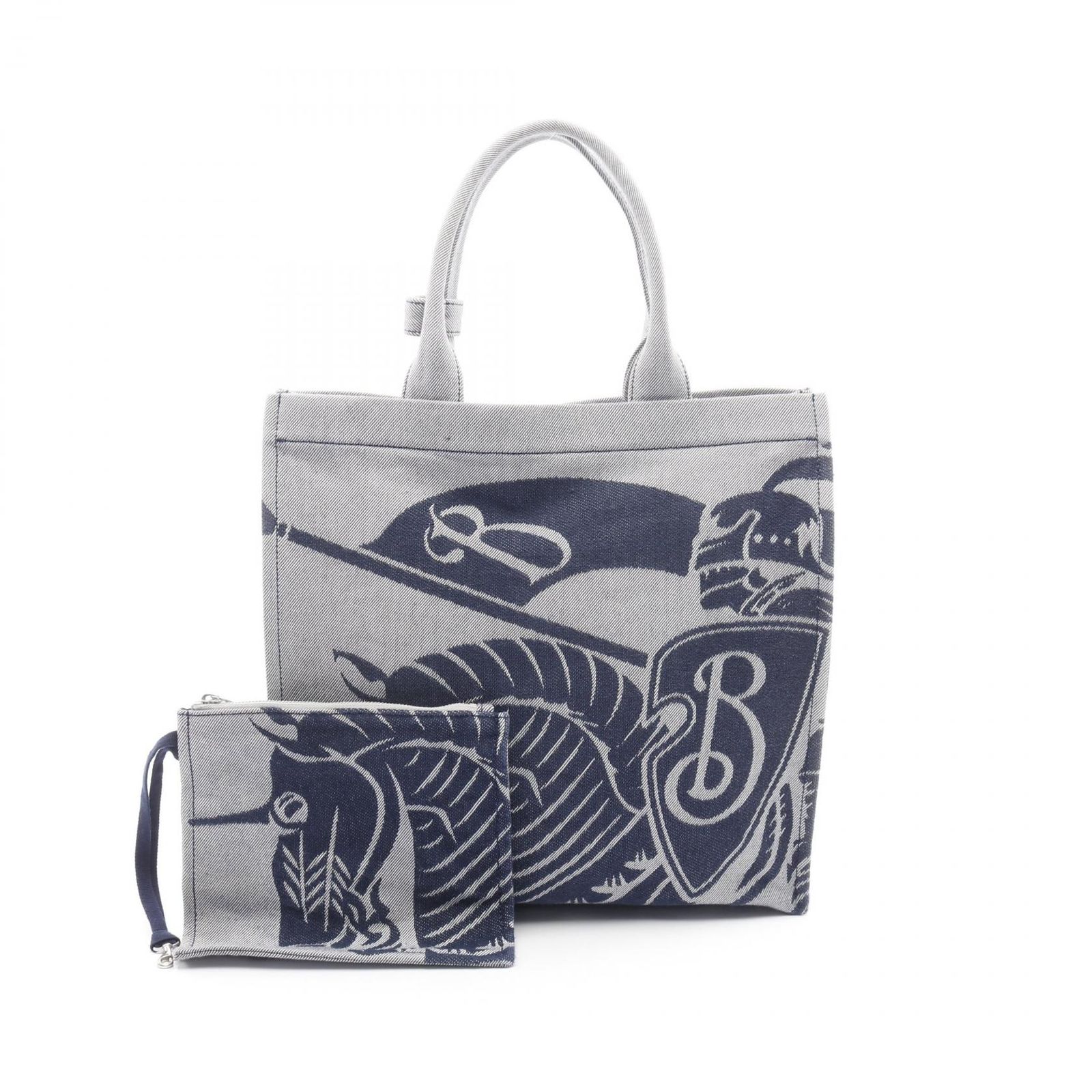 バーバリー BURBERRY トートバッグ EKD XL SQUARE TOTE ナイト キャンバス トートバッグ メンズ Used A