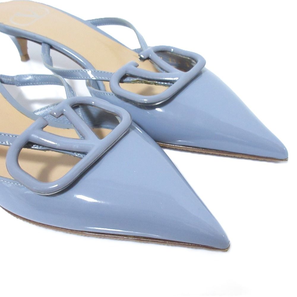 良品 VALENTINO GARAVANI ヴァレンティノ Vロゴ パテントレザー ポイン  