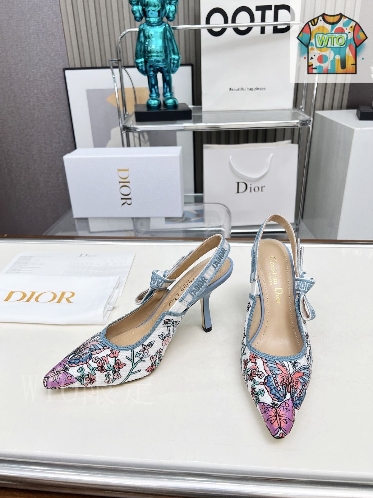 Dior リボン　サンダル　36 CHRISTIAN DIOR PVC Silk KaleiDiorscopic Mitzah Scarf Thong
