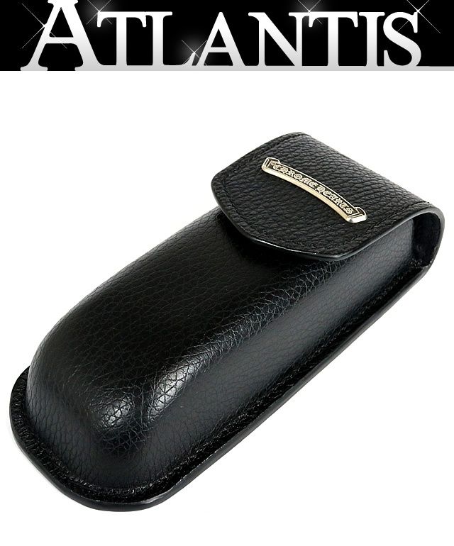 CHROME HEARTS 銀座店 クロムハーツ 新品 スクロールラベル メガネケース 眼鏡ケース アイウェアケース メンズ レザー SV925 黒 97409