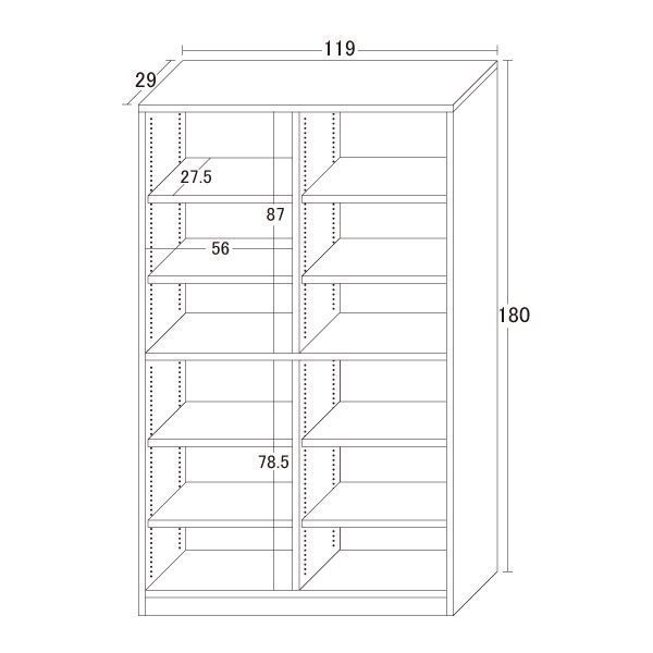 強化棚シェルフ 120-180（W119×D29×H180cm） 【組立品】【代 - メルカリ