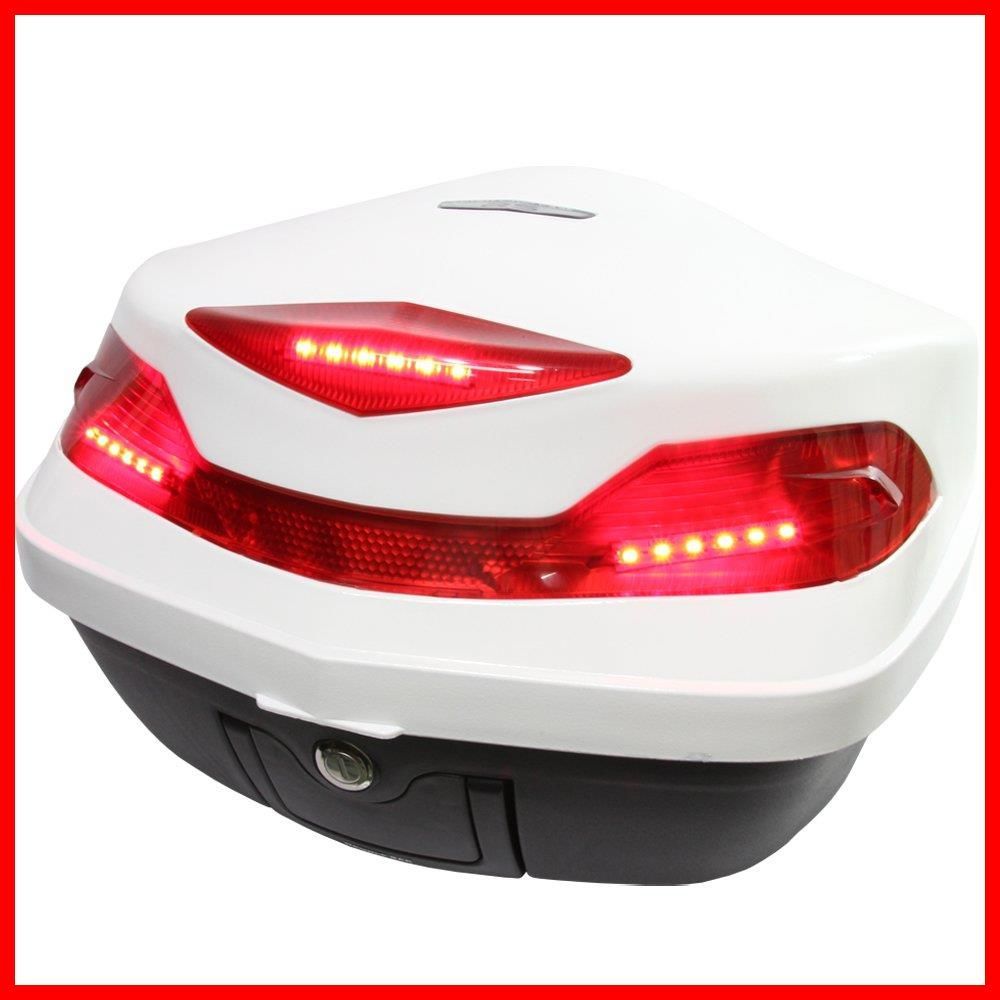 【ラスト1点】48L 大容量 バイク用 LEDストップランプ/テールランプ付き リアボックス/トップケース ベース付き