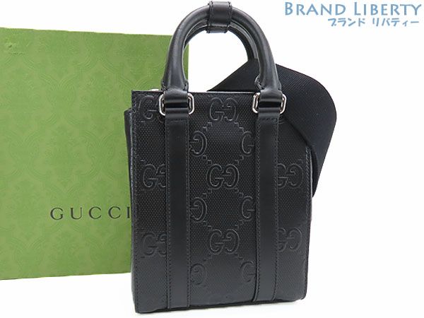 新品同様】グッチ GUCCI GGエンボス ミニ トートバッグ 2WAY 斜め掛け ショルダーバッグ メッセンジャーバッグ ハンドバッグ ポシェット  ブラック レザー 696010 - メルカリ