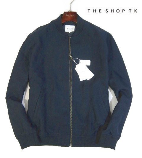 ※月270新品春秋 タケオキクチ THE SHOP TK シャークスキン MA-1 リブ ブルゾン 【 L 】 THE SHOP TK ジャケット ジップアップ 紺系