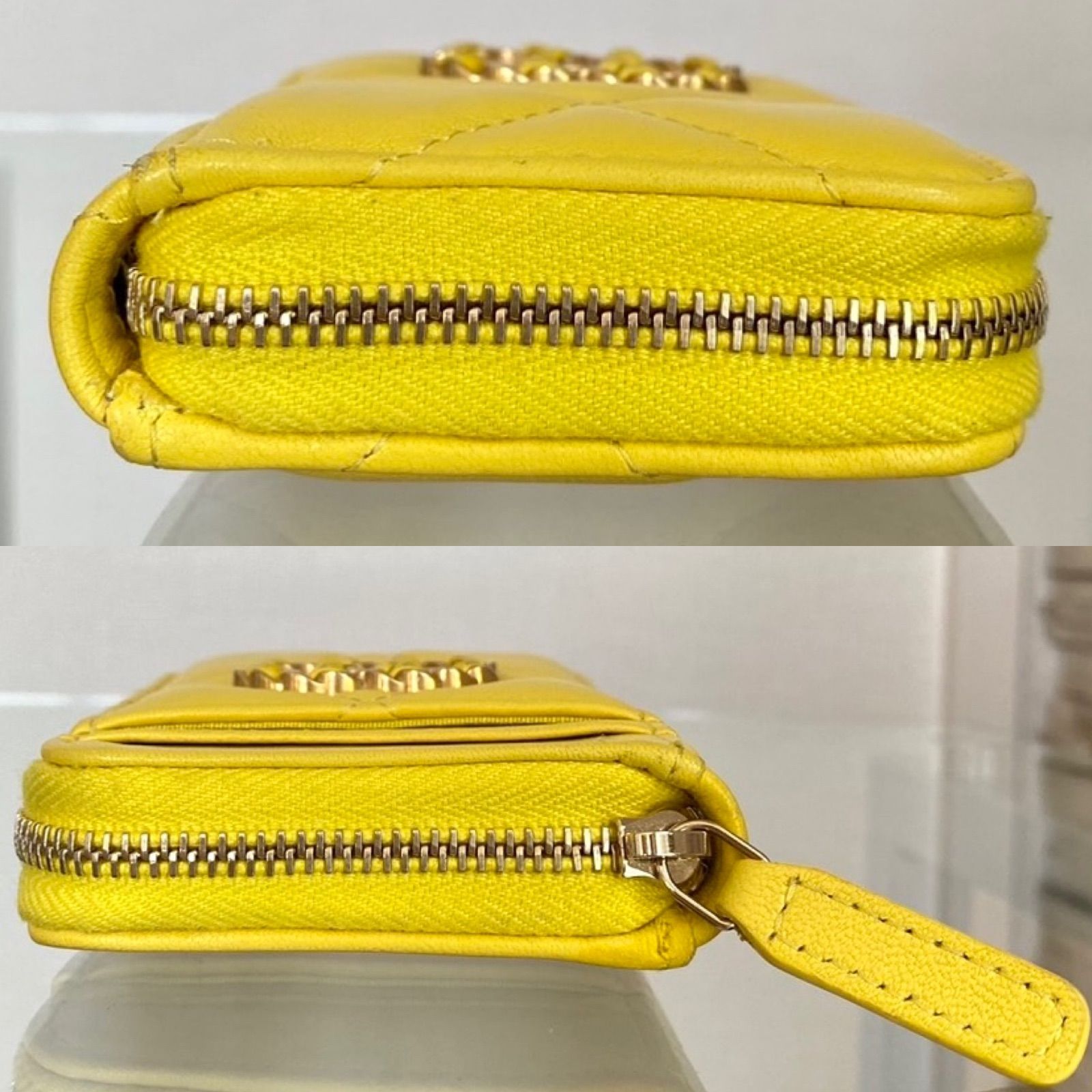 CHANEL】 19 フラグメントケース イエロー 黄色 チェーンロゴ - メルカリ 
