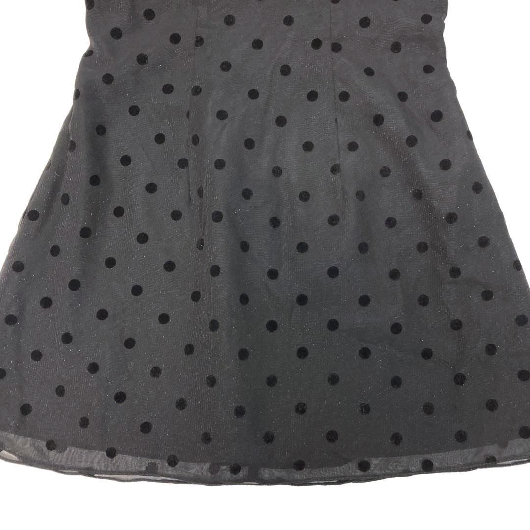 シフォンショルダーバストビジュードットフ マイクロミニドレス