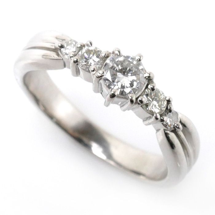 Pt900プラチナ リング・指輪 ダイヤモンド0.25ct/0.18ct 11.5号 5.6g レディース 中古 - メルカリ