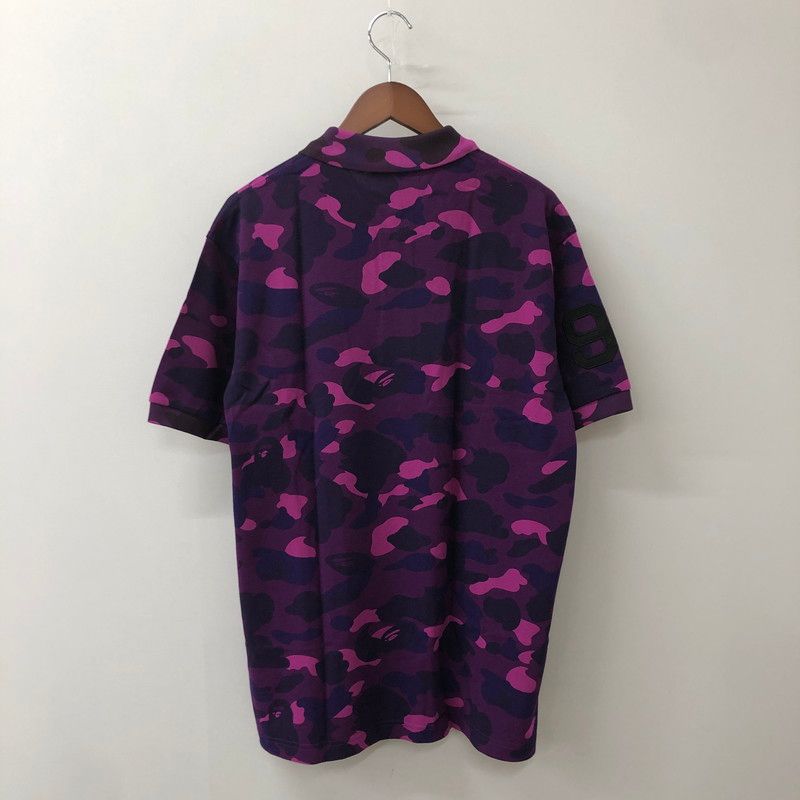 A BATHING APE ストライプポロシャツ Lサイズ A BATHING APE ポロシャツ ABC CAMO LARGE HEAD POLO メンズ
