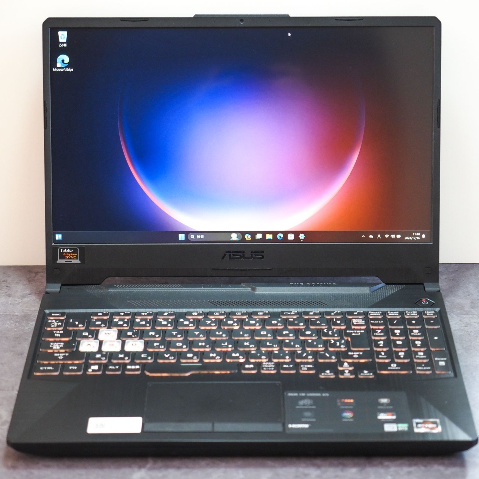 ASUS TUF Gaming A15 FA506IV、RTX 2060、1TB SSD、16 GBメモリ、 AMD Ryzen 7、ゲーミングノート