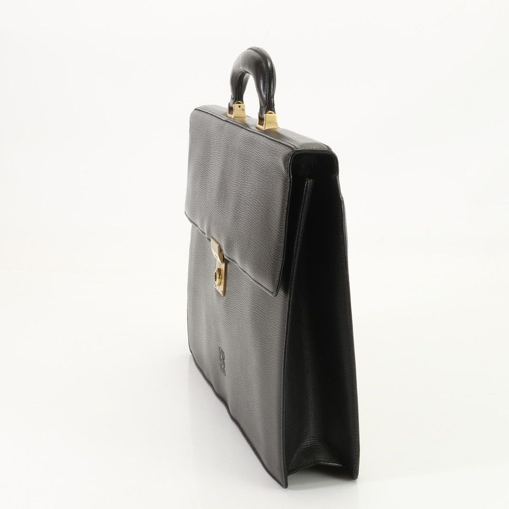 美品 ロエベ アナグラム レザー ビジネス バッグ 書類鞄 ブリーフ