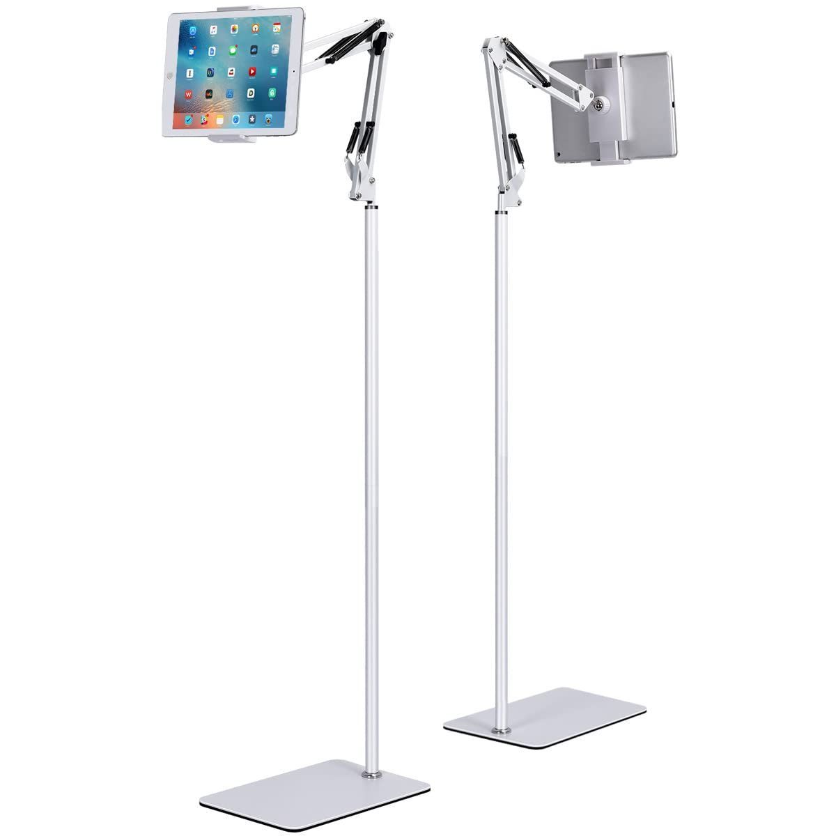 【特価商品】ベッド用 床置き 金属製 アーム アーム 50cm-175cm高さ調節可能 スタンド スタンド 下垂防止 寝ながら ホルダー 4?12.9インチ多機種対応 スマホ タブレット 白色 Kanyaku