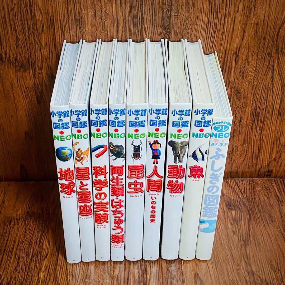 Z5【9冊】小学館の図鑑NEO 地球 動物 星座 魚 絵本 セット