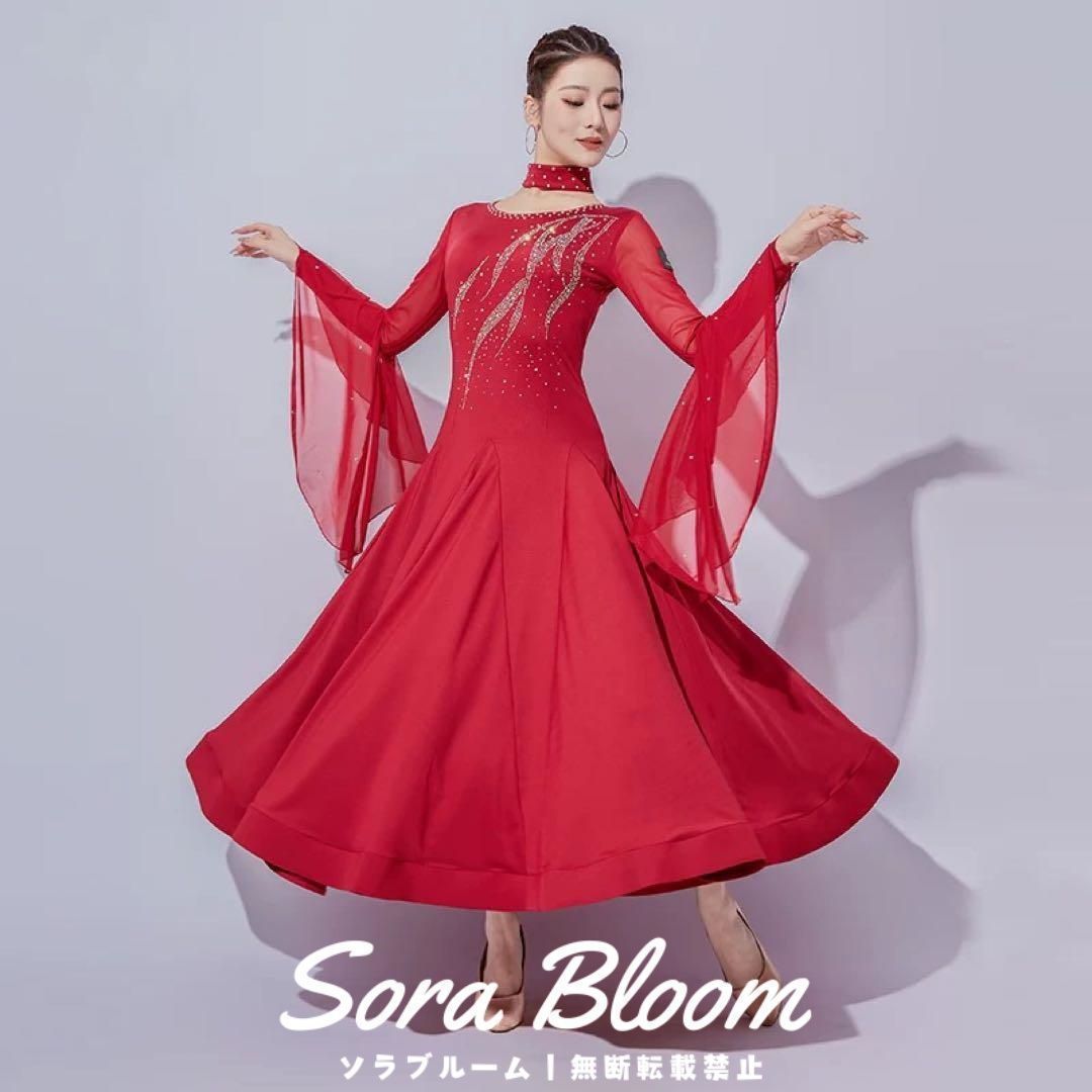 ストーン付きダンス練習用ワンピース❤️スタンダードの練習着におすすめ！ 新品未使用ストーン付きダンス練習用ワンピース??スタンダードの