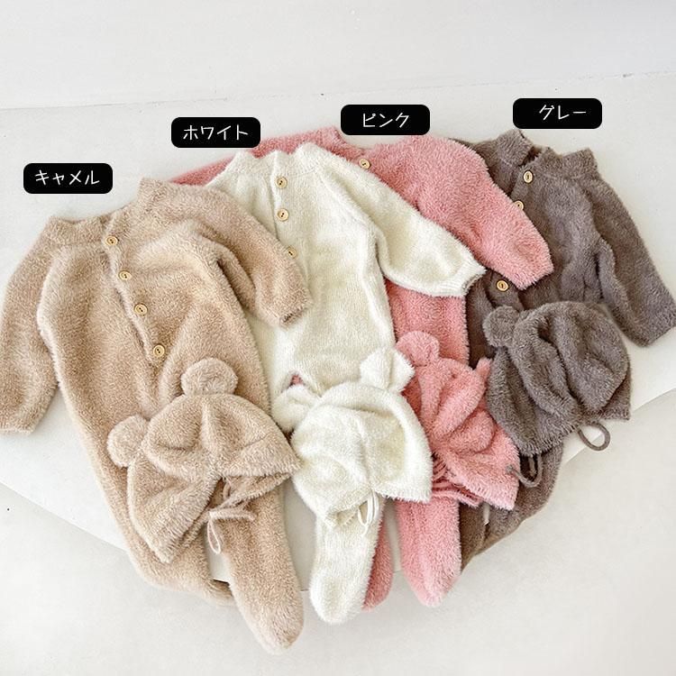 熊くまちゃん 。 熊耳 ロンパース 動物 ジャンプスーツ カバーオール