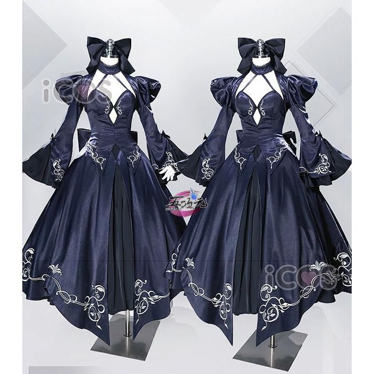 ♥ ICOS FGO セイバー|アルトリア ペンドラゴン〔オルタ〕 第3再臨 コスプレ衣装 長Ver